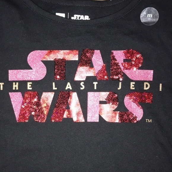 NWT Girls size 8 Star Wars top sequins & black - Picture 4 of 4